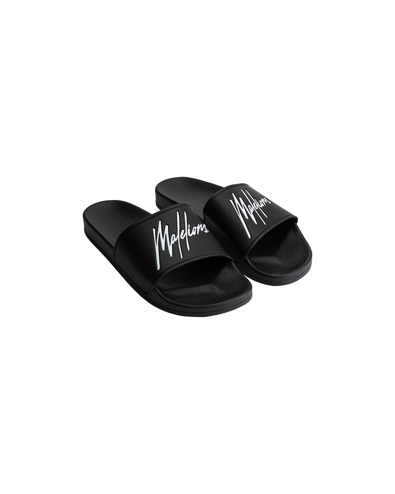  Malelions Men Signature Slides | Black/White