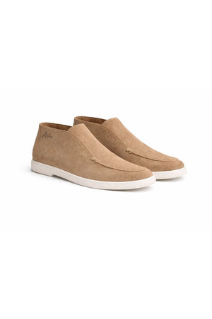 Malelions Men High Top Signature Loafers | Beige
