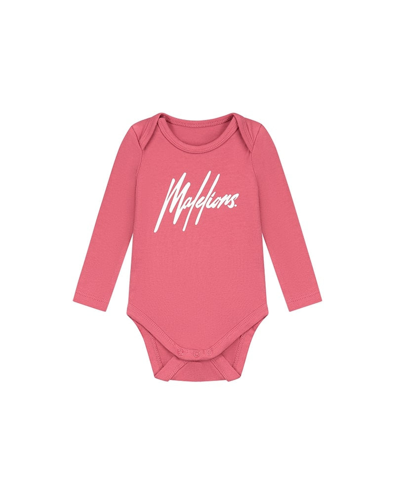  Malelions Baby Longsleeve Bodysuit | Dark Pink