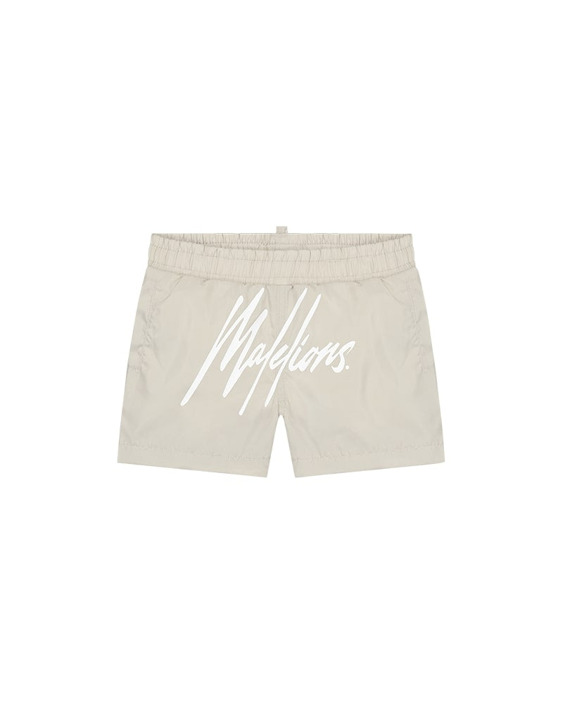  Malelions Baby Signature Swim Shorts | Dark Beige