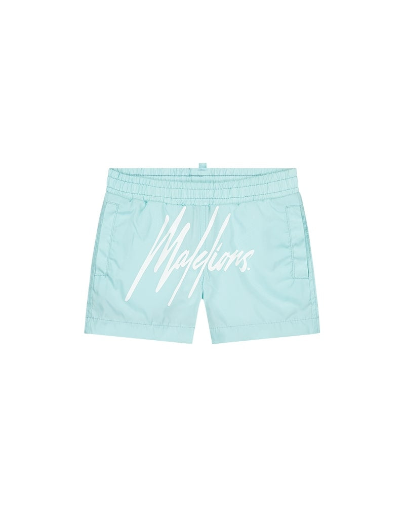  Malelions Baby Signature Swim Shorts | Light Blue