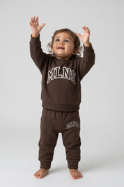 Malelions Baby College Sweatpants | Dark Brown