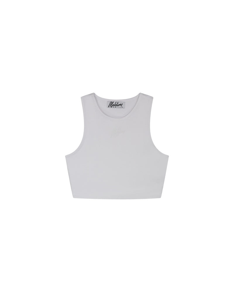  Malelions Women Signature Crop Top | White