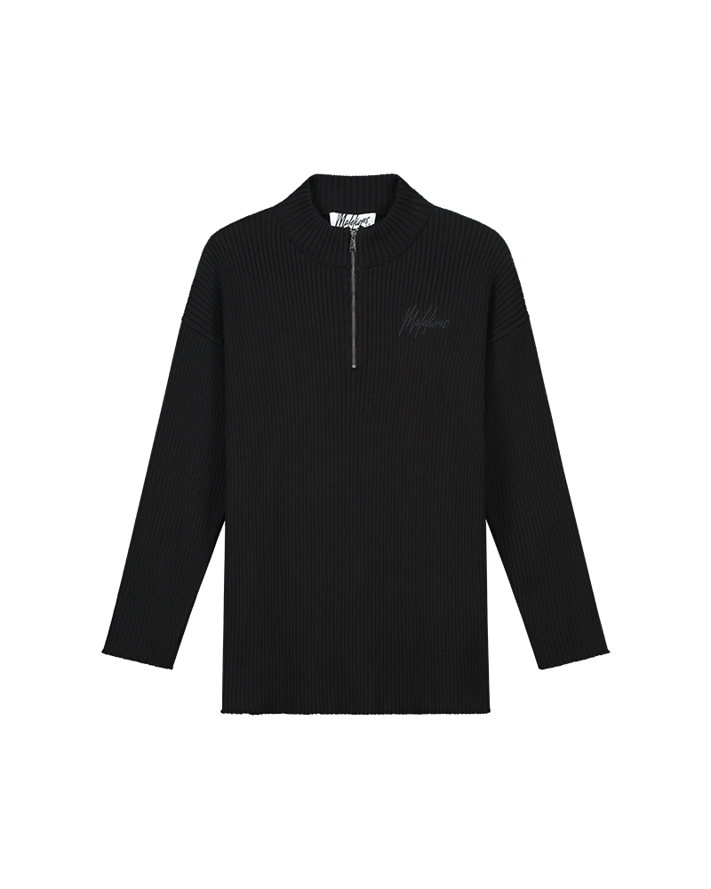  Malelions Women Knit Quarterzip | Black