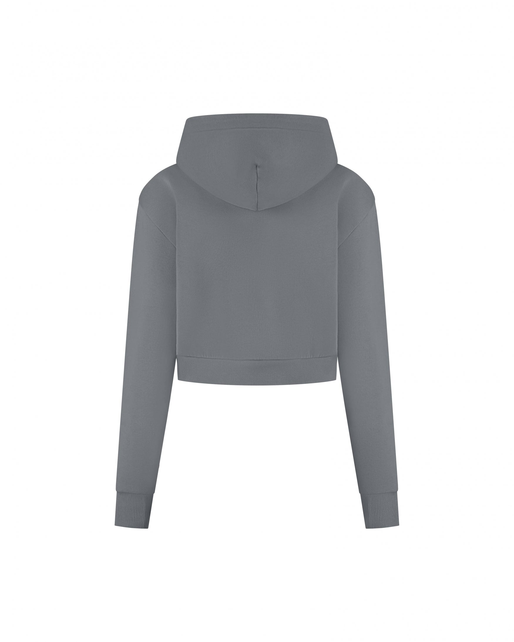Malelions Women Cropped Zip Hoodie | Dark Grey