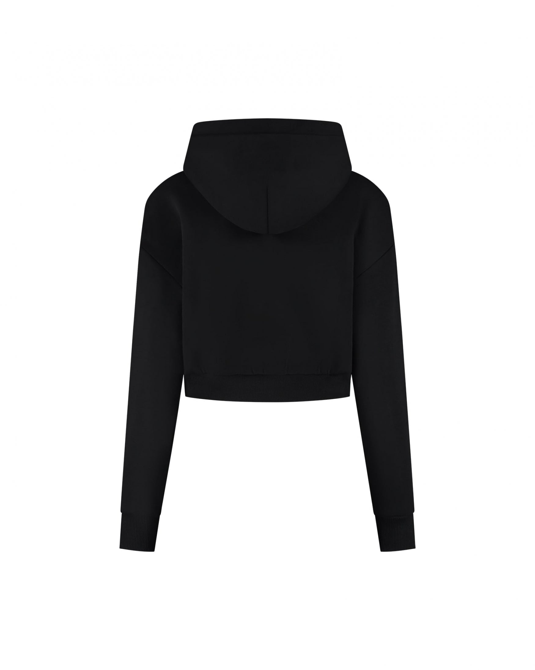 Malelions Women Cropped Zip Hoodie | Black