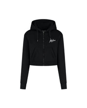 Malelions Women Cropped Zip Hoodie | Black