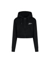  Malelions Women Cropped Zip Hoodie | Black