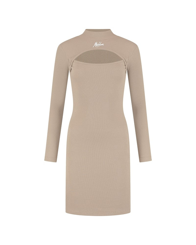  Malelions Women Cut-Out Dress | Taupe