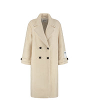 Malelions Women Oversized Label Coat | Beige