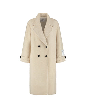 Malelions Women Oversized Label Coat | Beige