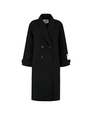 Malelions Women Oversized Label Coat | Black