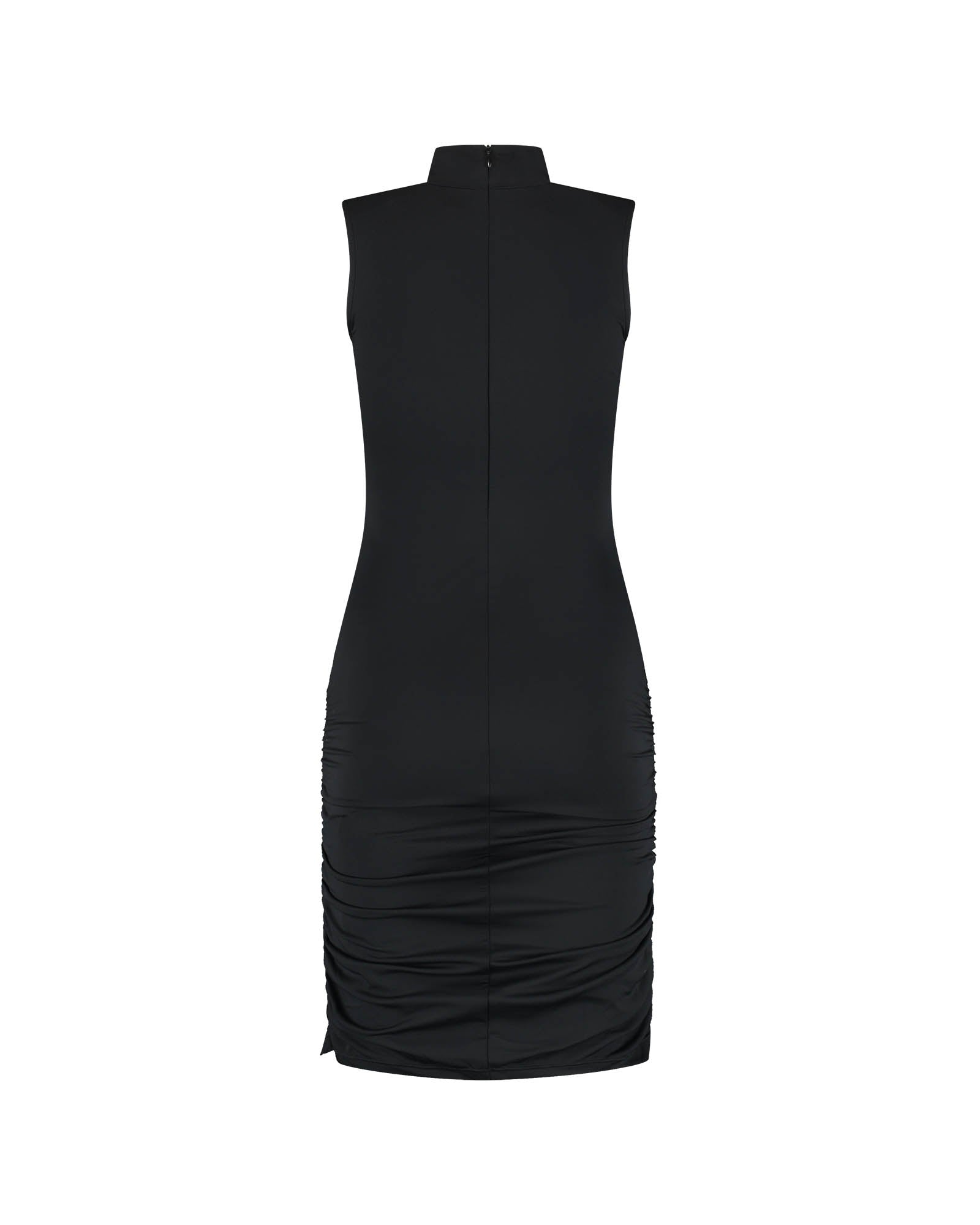 Malelions Women Sleeveless Drawcord Dress | Black