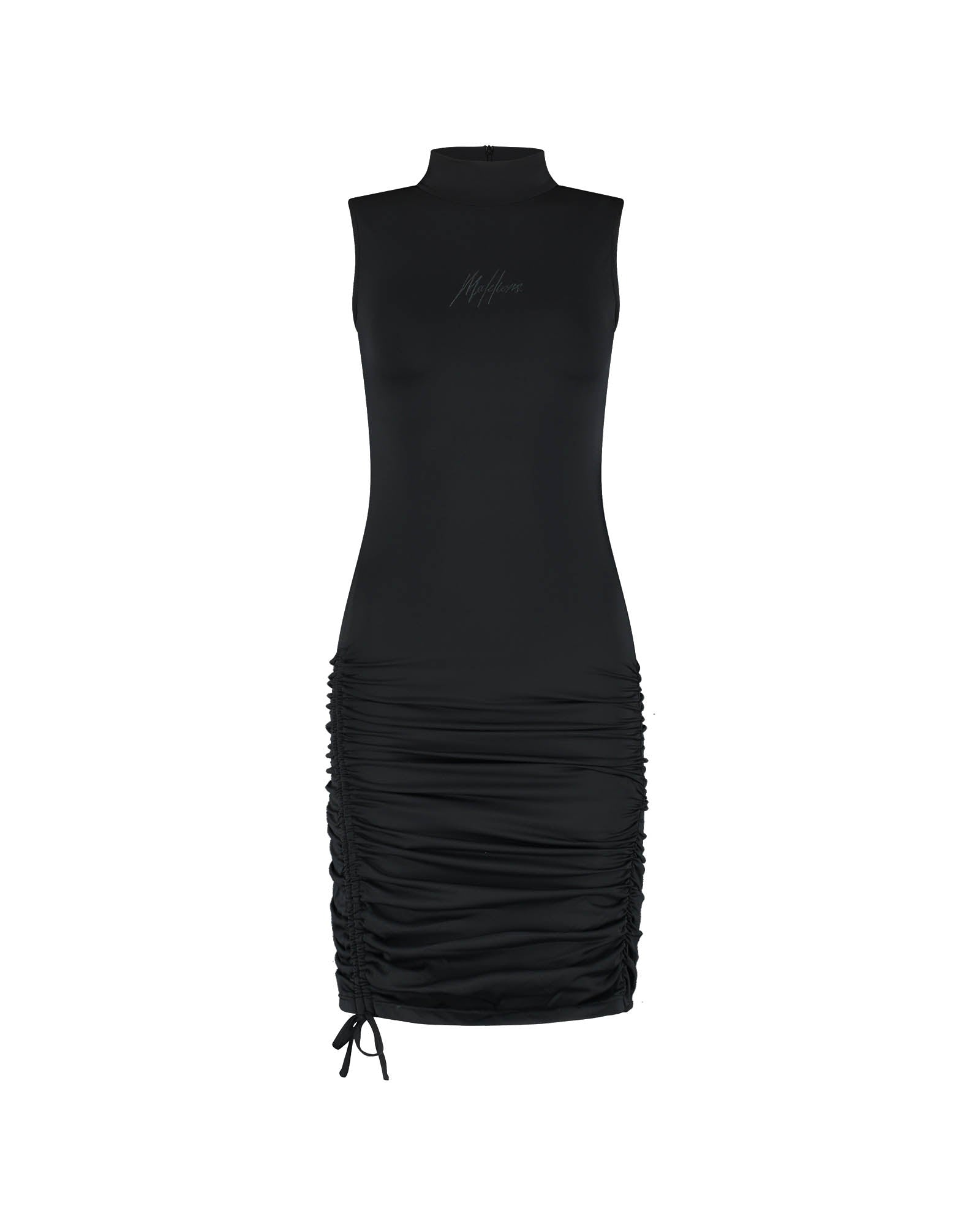 Malelions Women Sleeveless Drawcord Dress | Black