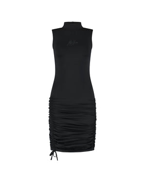 Malelions Women Sleeveless Drawcord Dress | Black