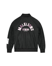 Malelions Women Oversized Label Bomber Jacket | Deep Black