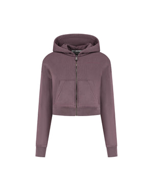 Malelions Women Cropped Zip Hoodie | Charcoal