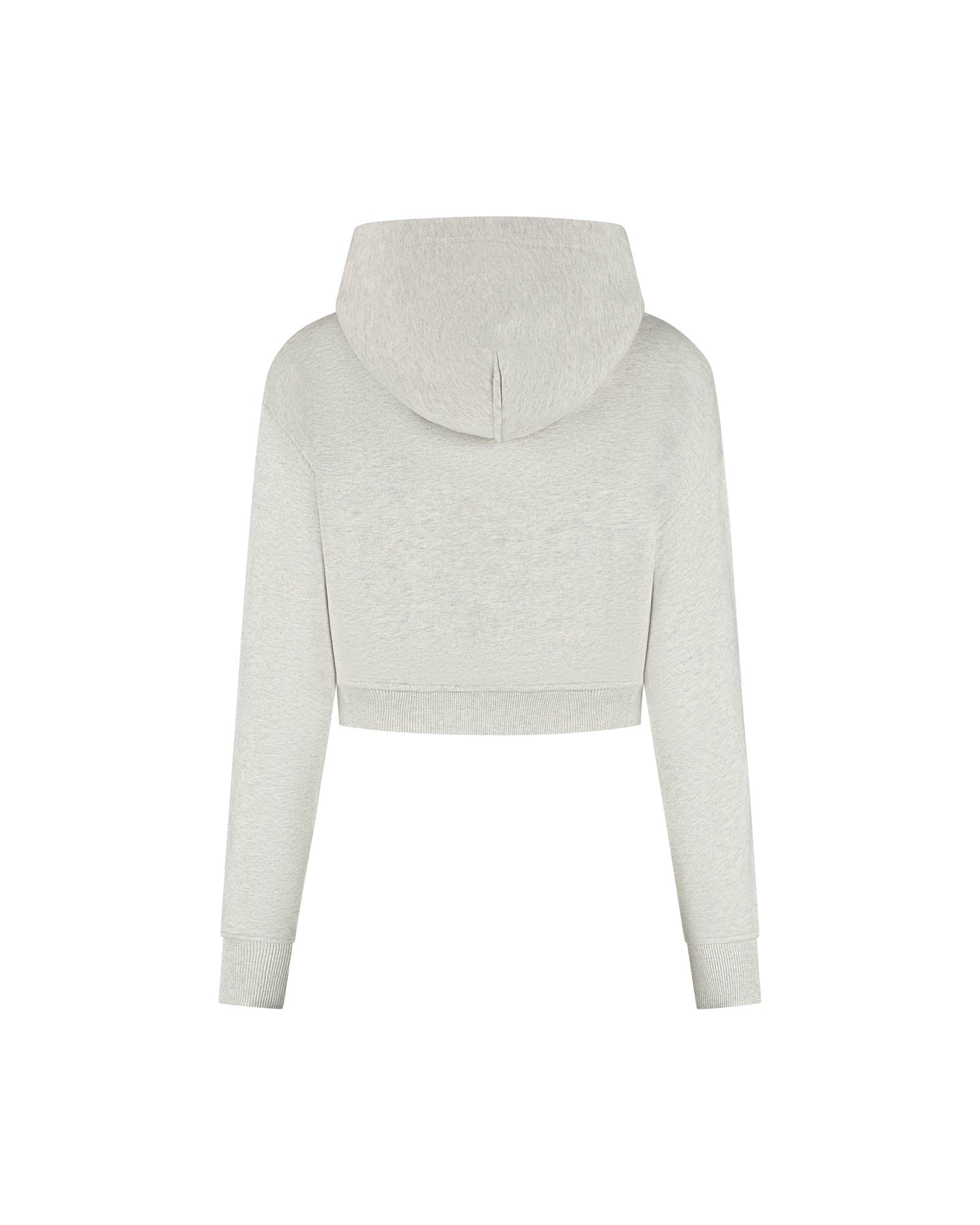 Malelions Women Cropped Zip Hoodie | Grey Melange