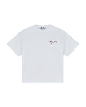 Malelions Women Collectors Oversized T-Shirt | White/Charcoal