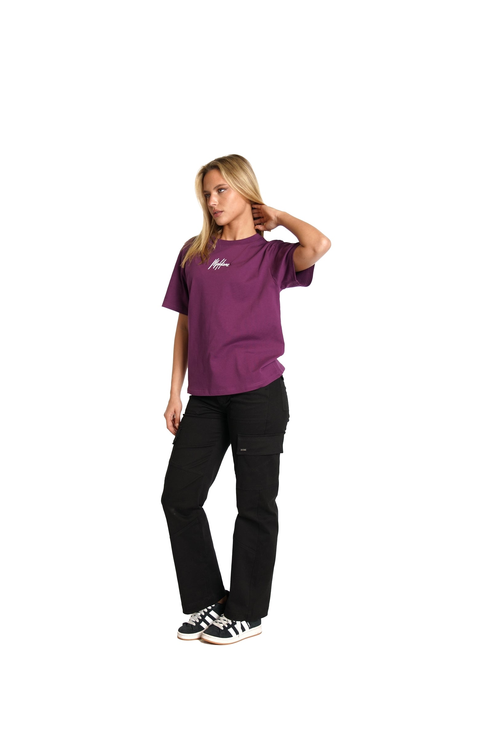 Malelions Damen-T-Shirt Kylie | Aubergine