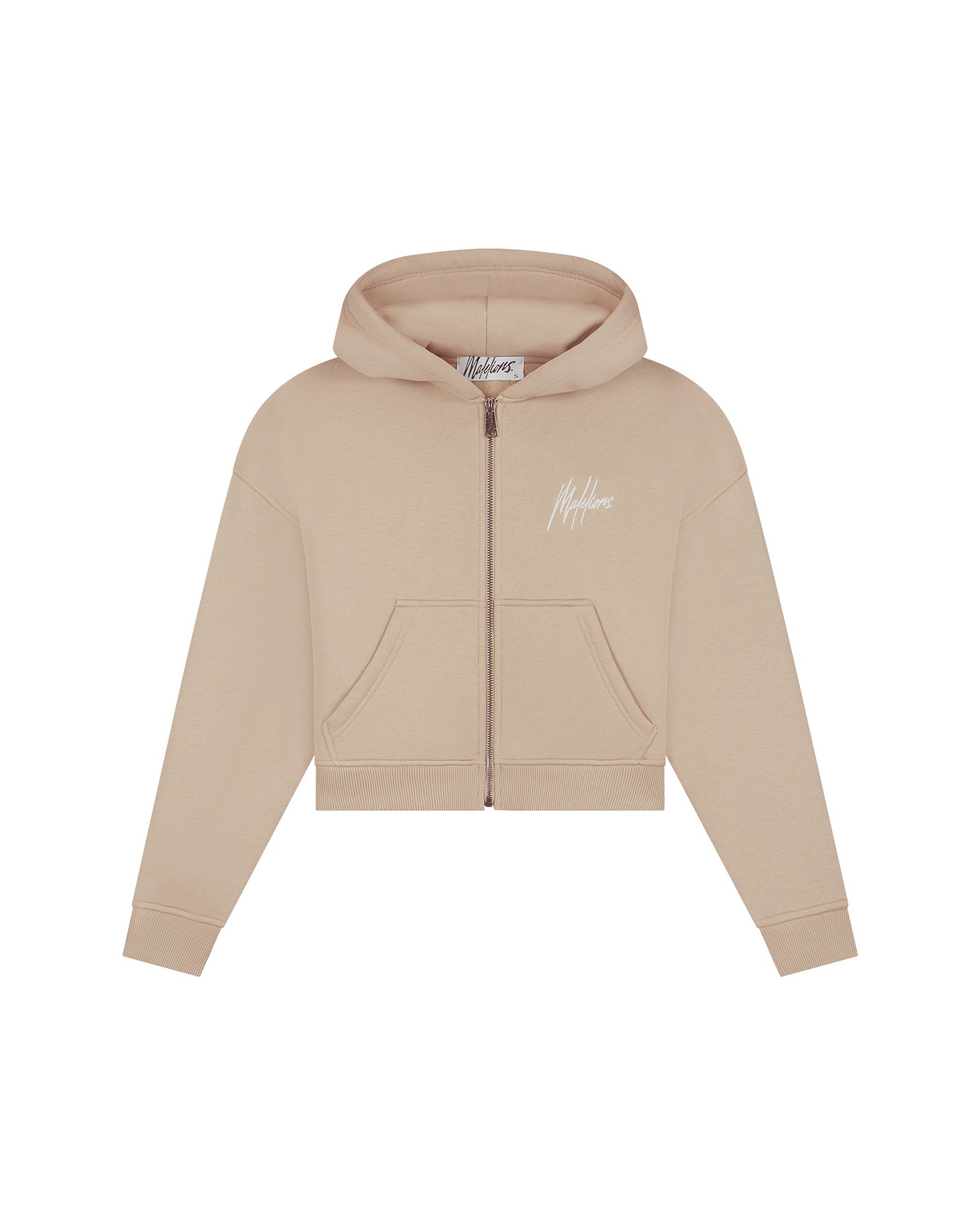 Malelions Women Cropped Signature Tracksuit | Taupe