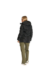 Malelions Women Signature Mid-Length Puffer Jacket | Black