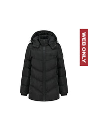 Malelions Women Signature Mid-Length Puffer Jacket | Black