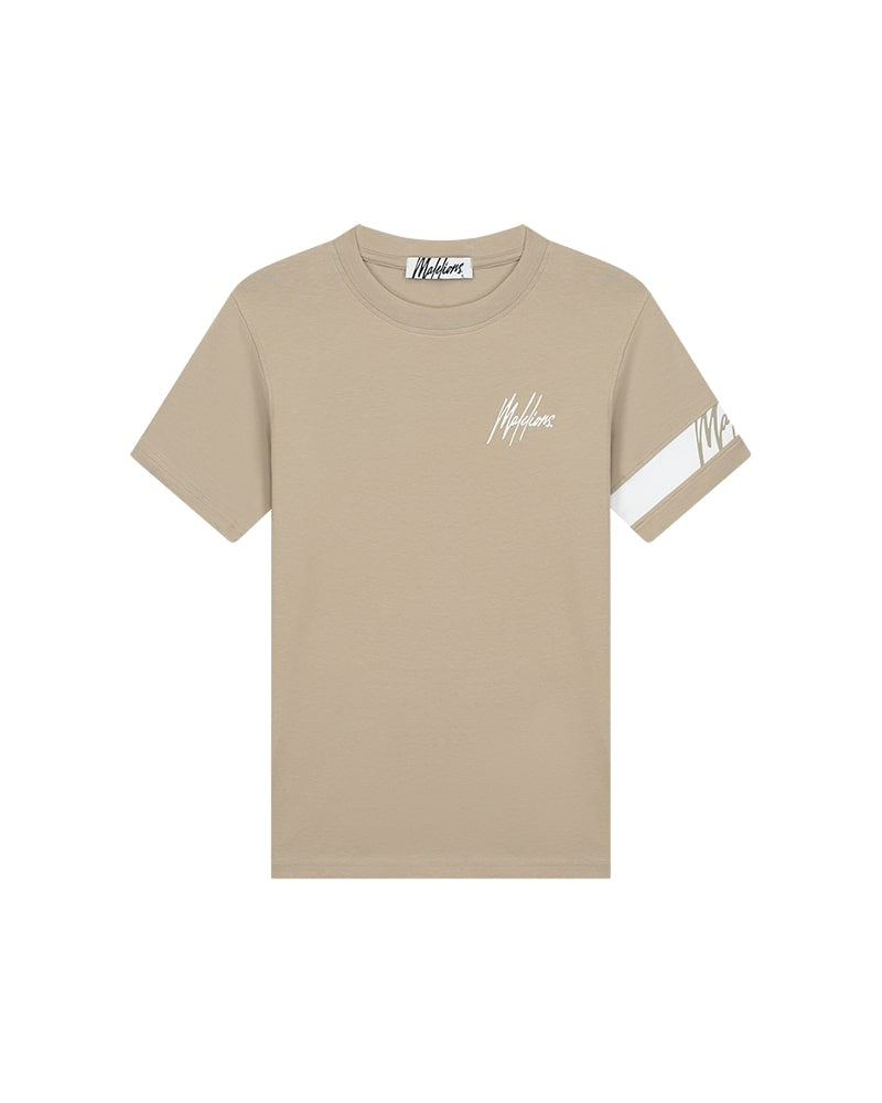  Malelions Women Captain T-Shirt | Taupe/White