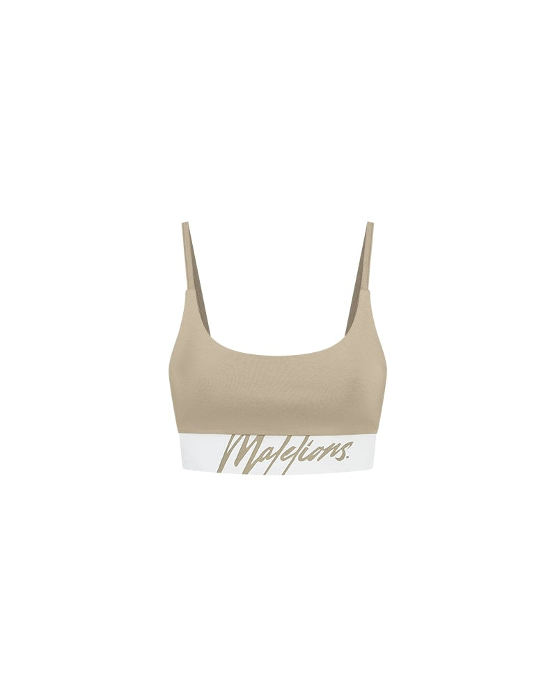  Malelions Women Captain Top | Taupe/White