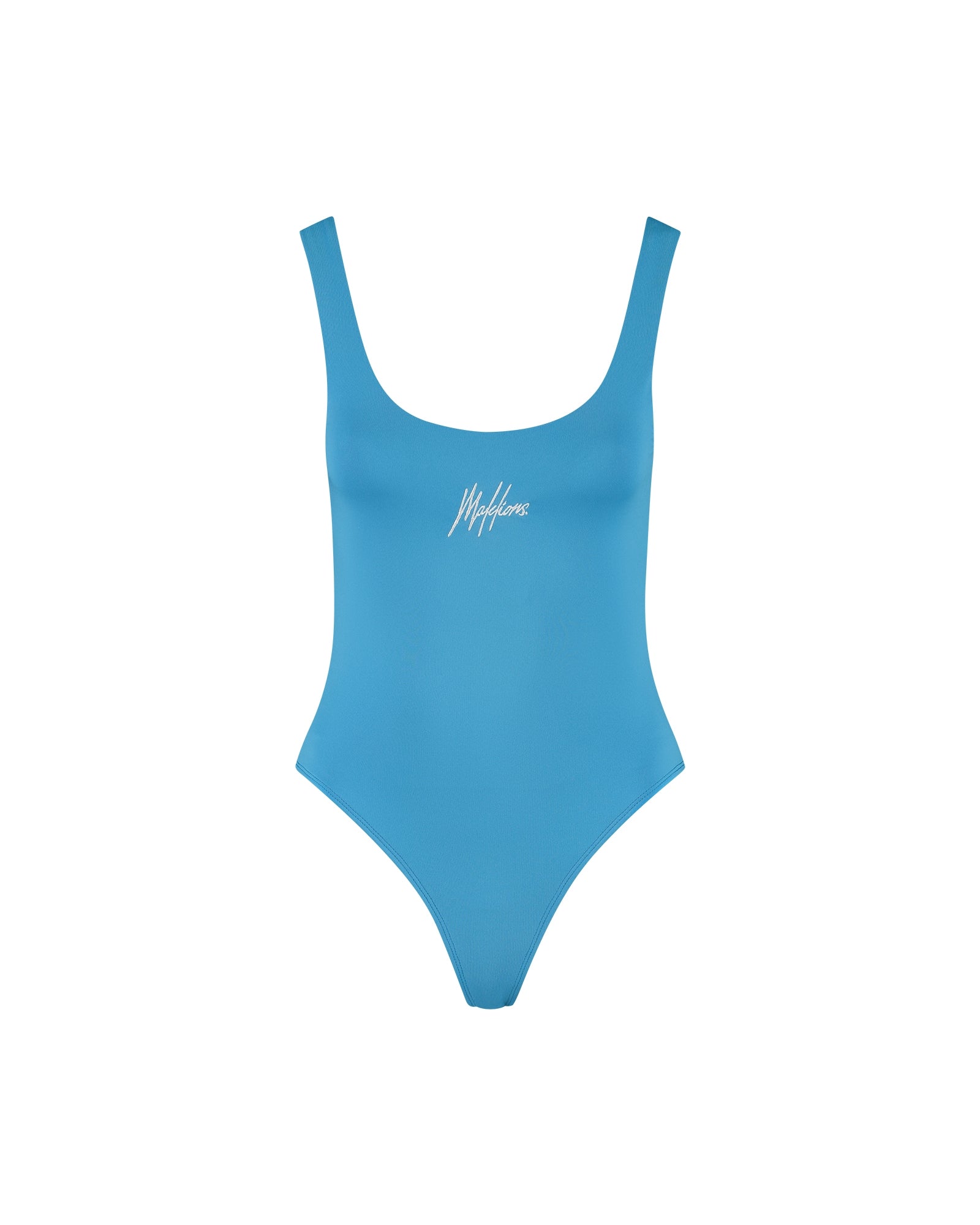 Malelions Women Resort Bodysuit Azzurro/White Malelions