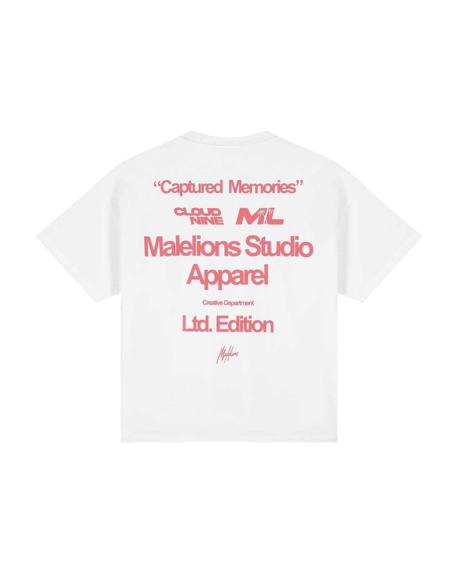 Malelions Women Captured Memories T-Shirt | White/Coral