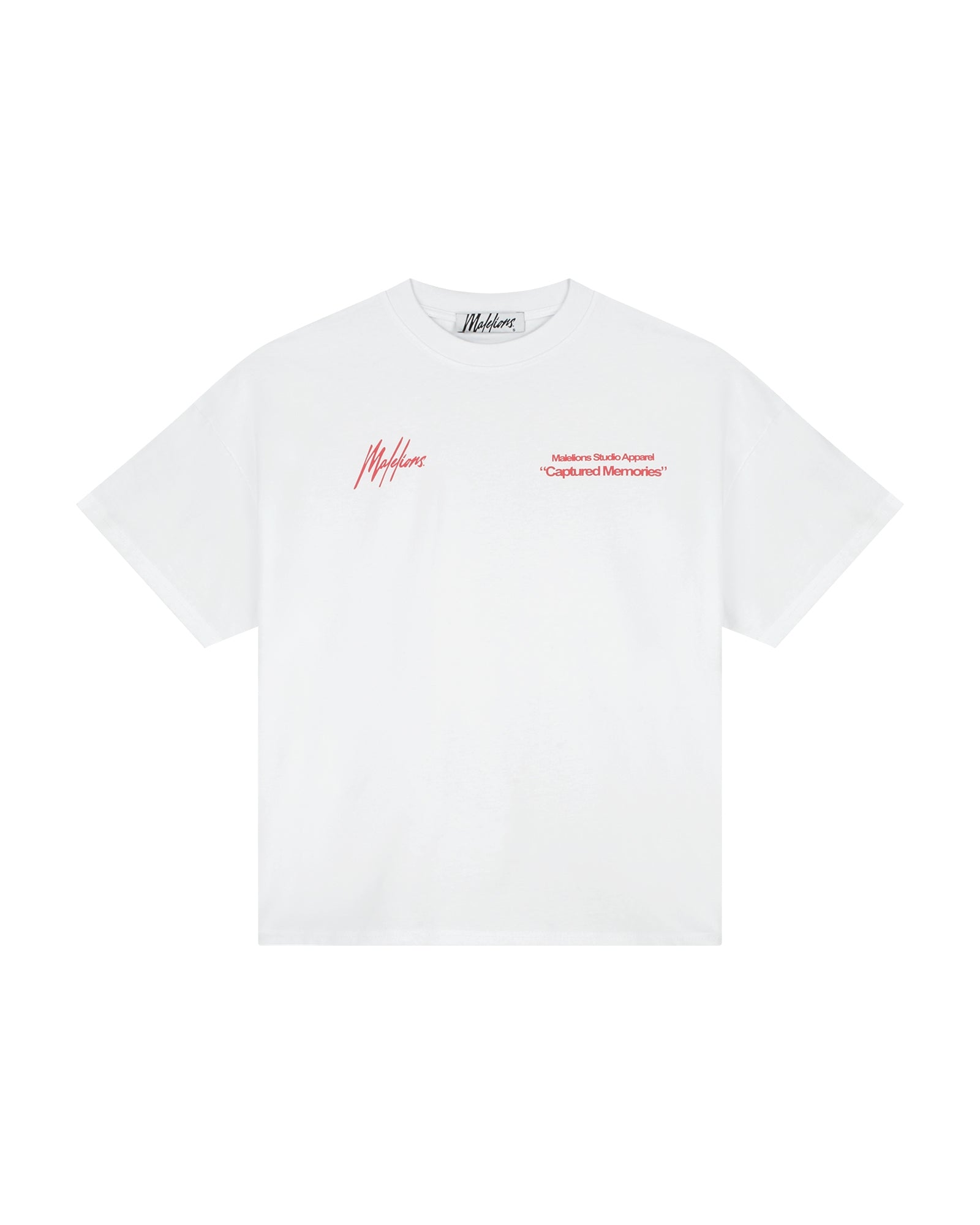 Malelions Women Captured Memories T-Shirt | White/Coral