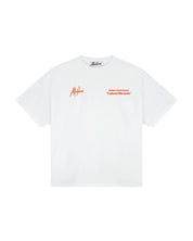 Malelions Damen-T-Shirt „Erinnerungen eingefangen“ | Weiß/Orange