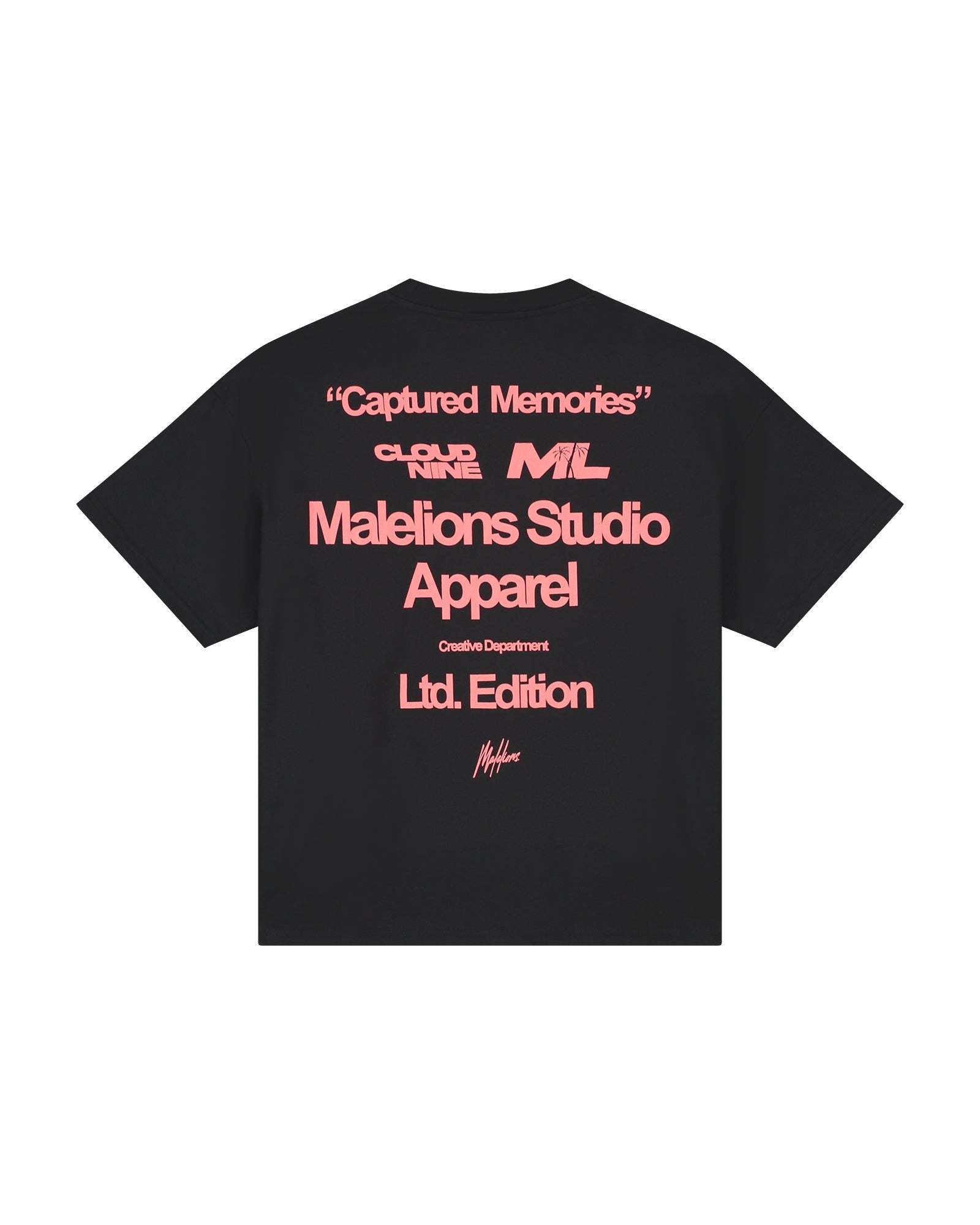 Malelions Women Captured Memories T-Shirt | Black / Coral