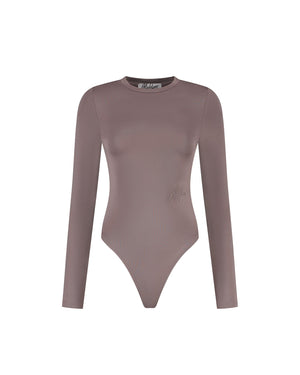 Malelions Damen-Body mit Rundhalsausschnitt | Steinbraun