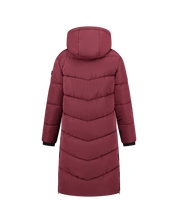 Malelions Women Signature Long Puffer Jacket | Burgundy