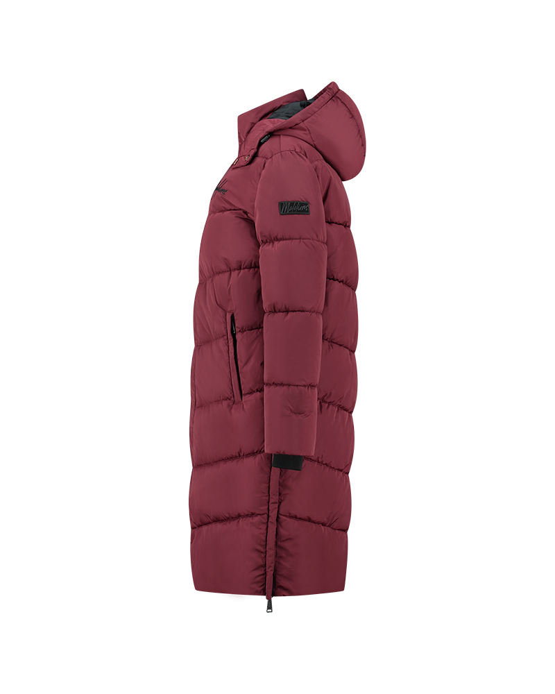 Malelions Women Signature Long Puffer Jacket | Burgundy