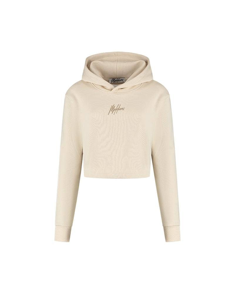  Malelions Women Avenue Crop Hoodie | Beige