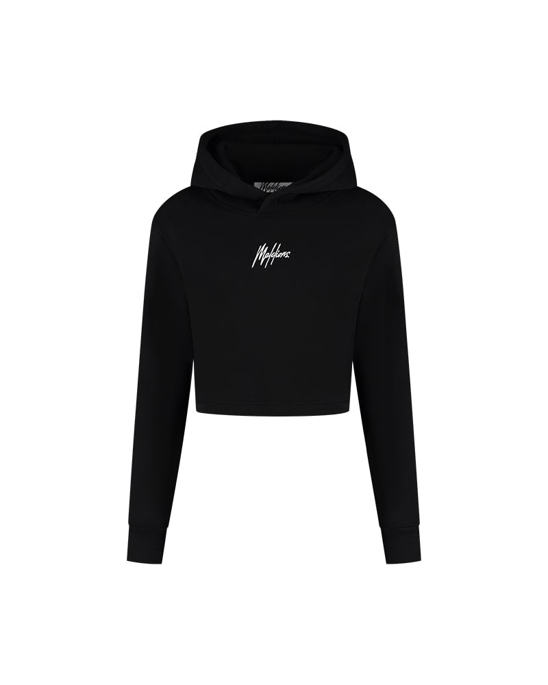  Malelions Women Avenue Crop Hoodie | Black