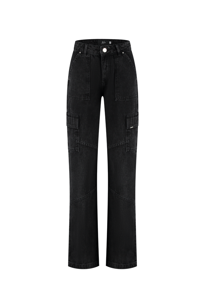 MD2-AW24-14_187_Malelions_Women_Straight_Leg_Denim_Cargo_Pants_Dark_Grey_Front.png