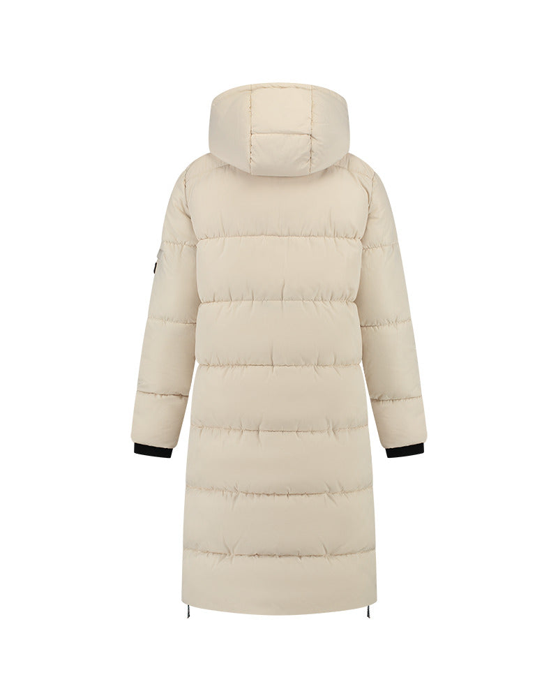 Malelions Women Signature Long Puffer Jacket | Beige