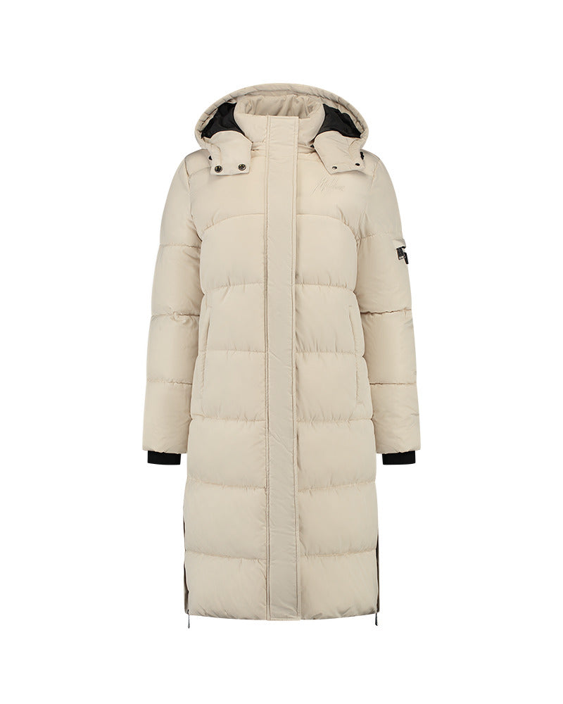 Malelions Women Signature Long Puffer Jacket | Beige