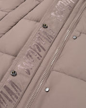 Malelions Women Signature Long Puffer Jacket | Dark Taupe