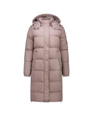 Malelions Women Signature Long Puffer Jacket | Dark Taupe