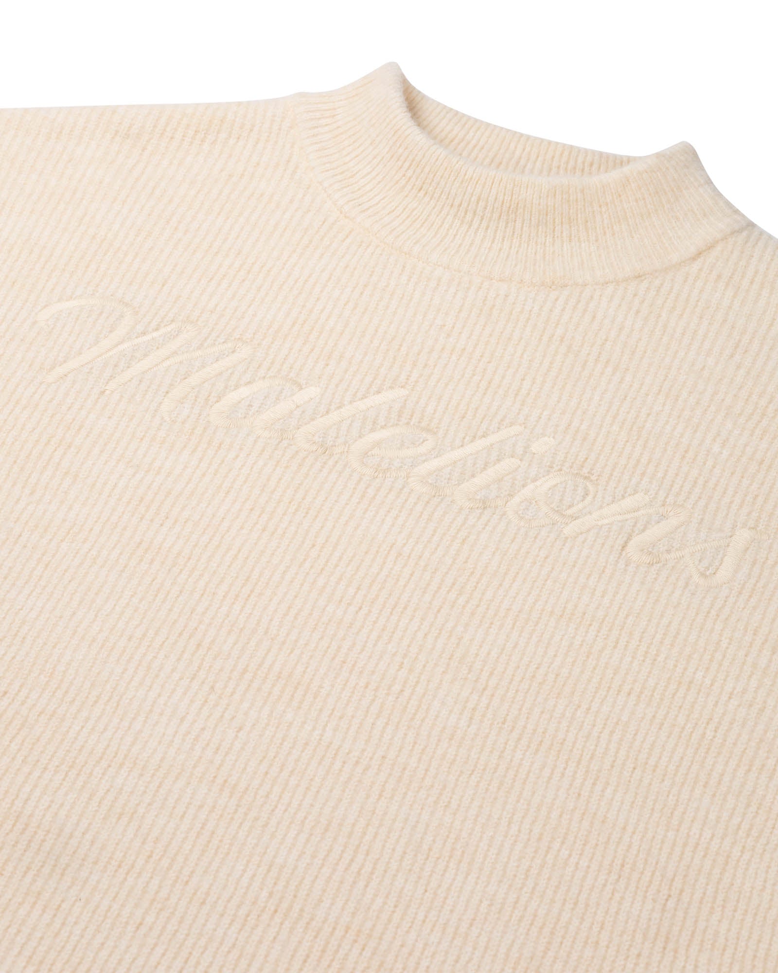 Malelions Women Embroidered Knit Sweater | Beige