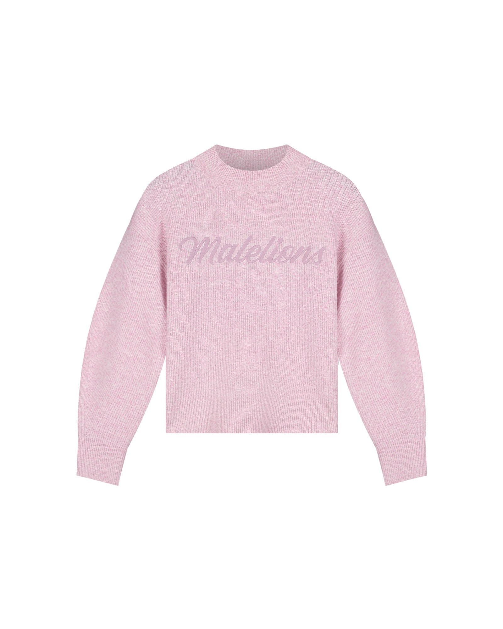 Malelions Women Embroidered Knit Sweater | Light Pink