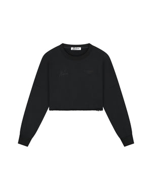 Malelions Women Cropped Gallery Sweater | Black