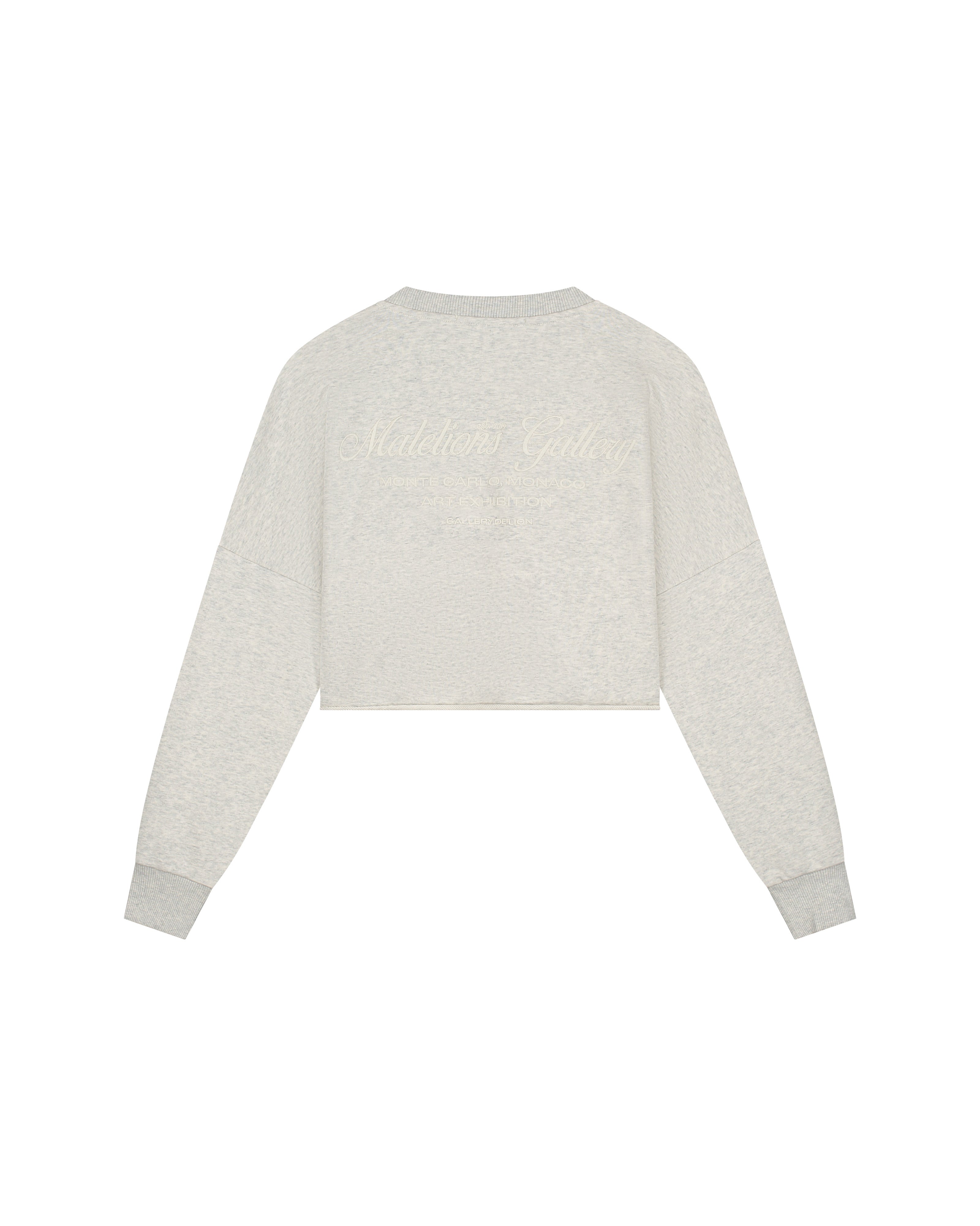 Malelions Women Cropped Gallery Sweater | Gray Melange