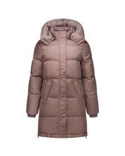 Malelions Women Mid Length Puffer Jacket | Dark Taupe