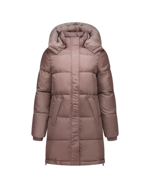 Malelions Women Mid Length Puffer Jacket | Dark Taupe